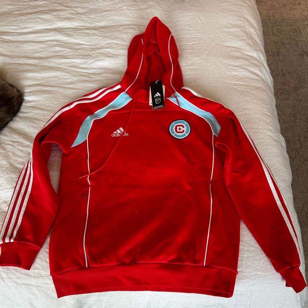 Adidas Chicago Fire Red and Light Blue Hoodie
